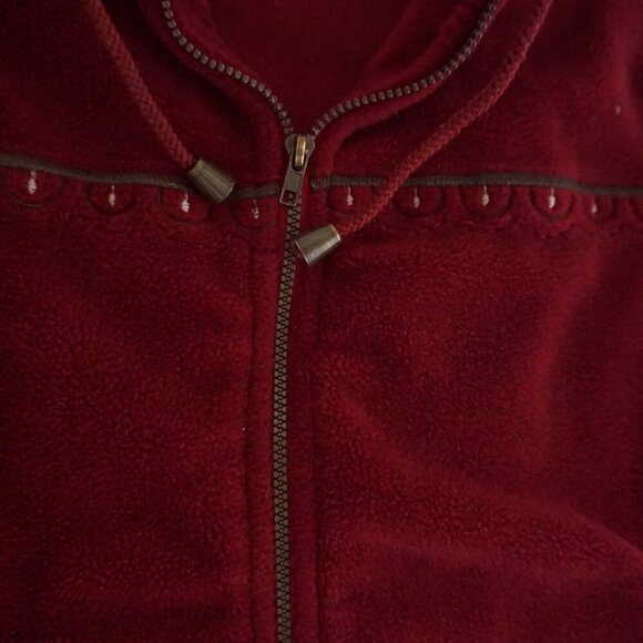 Vintage Classic Editions Maroon Fleece Dog Walker Zip Up Sweater Vest S - Picture 9 of 9